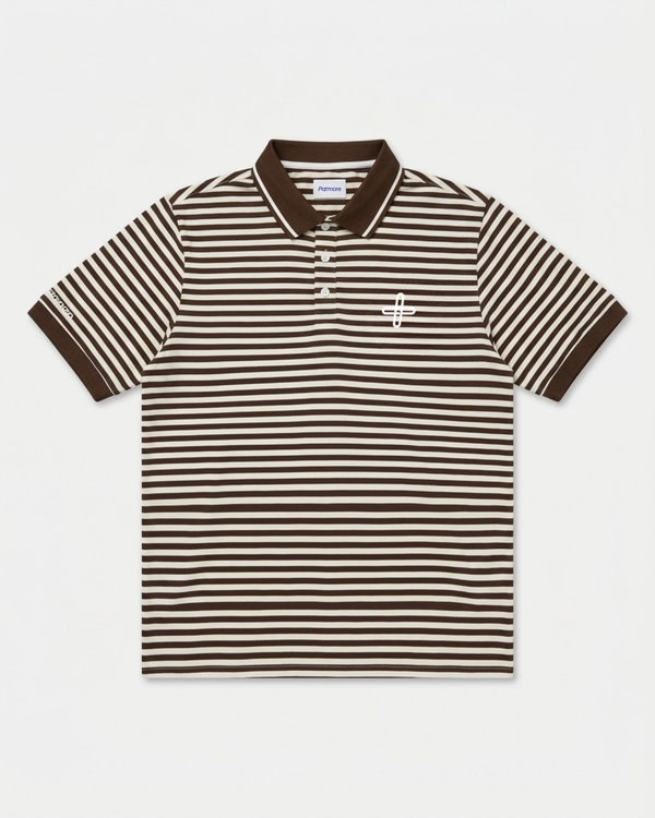 Stripe Polo – Brown & Cream