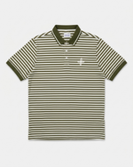 Stripe Polo – Olive & White