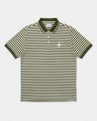 Stripe Polo – Olive & White