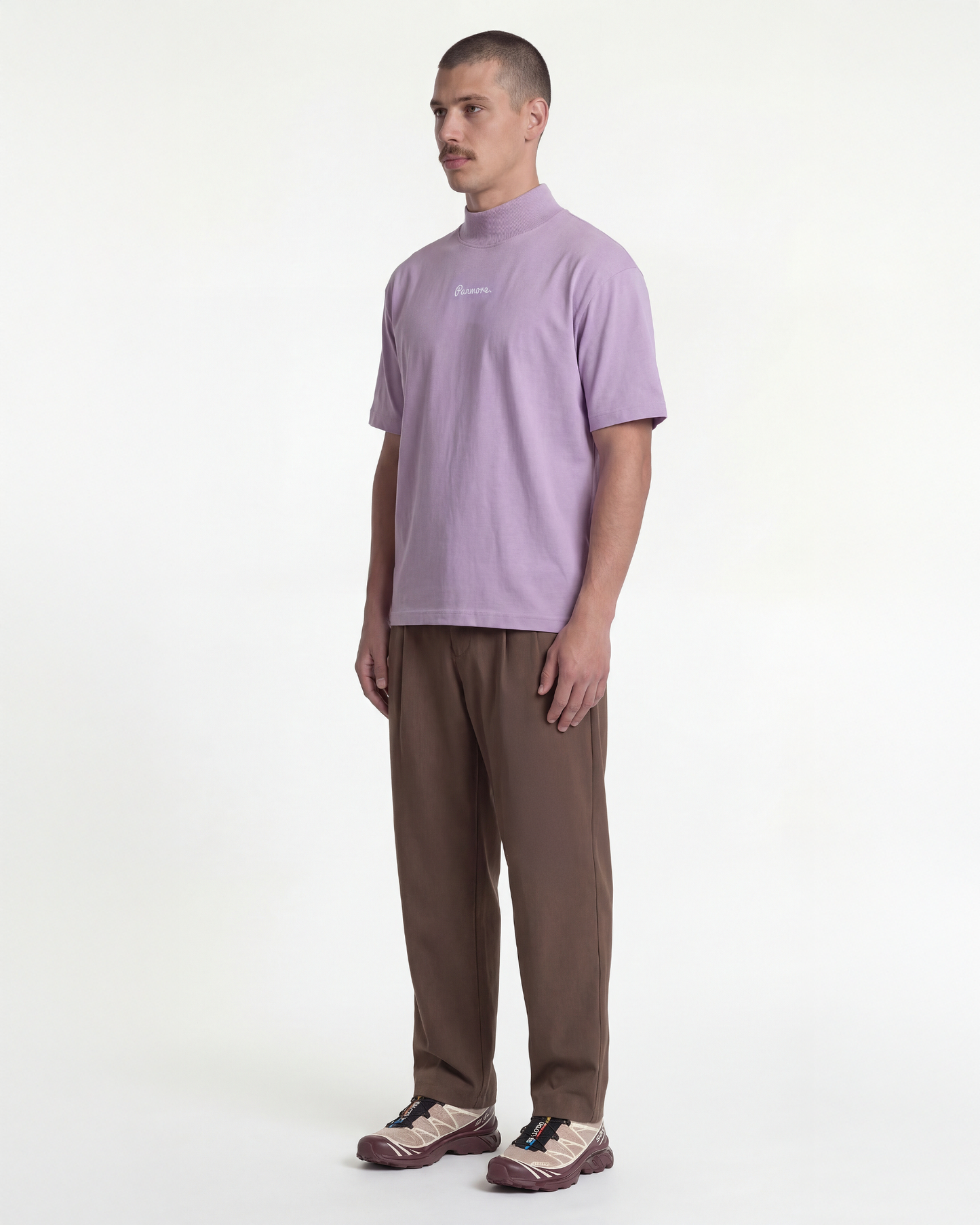 LILAC COTTON MOCK NECK