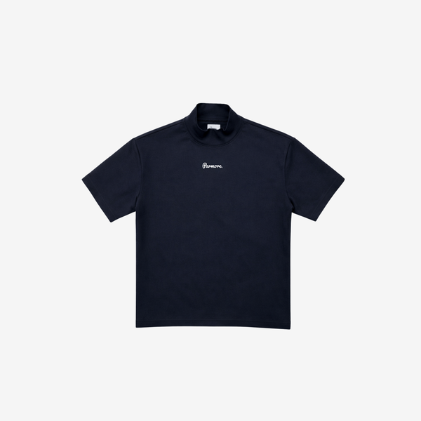 DEEP NAVY COTTON MOCK NECK